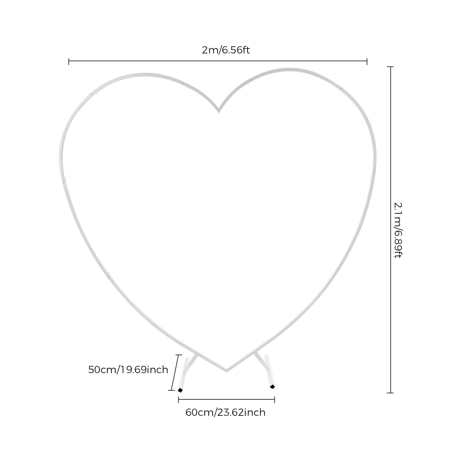 2 m x 2,1 m łuk weselny, metalowy, łuk ślubny, łuk balonowy, ramka, biała, okrągła, łuk balonowy, na wesele, jako dekoracja
