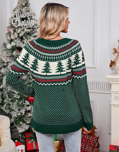 Image of Women's Vintage Fair Isle Pullover Sweater Lightweight Knit Tops