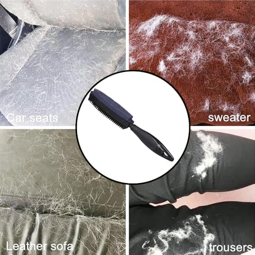 Image of Rubber Pet Hair Removal Brush for Couch Clothes Dog Cat Pet Hair Carpet, Also Used as Dog Cat Bath Brush with Massage Effect(black)