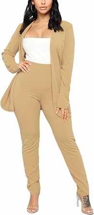 Tcremisa Womens Casual Pants Suit 2 Piece Outfits Blazer Pant Sets