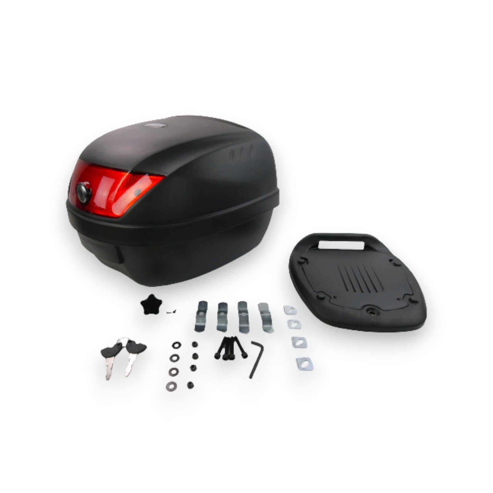 Universal Motorradkoffer Top Case Motorrad Motorroller Quad Koffer schwarz 28L