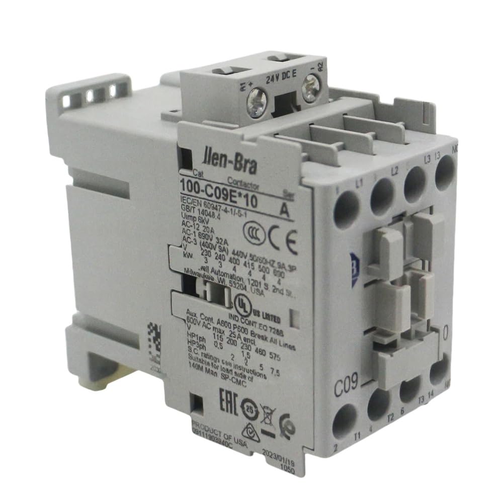 100-C09EJ10 IEC 9A Contactor 24V DC Screw Terminals
