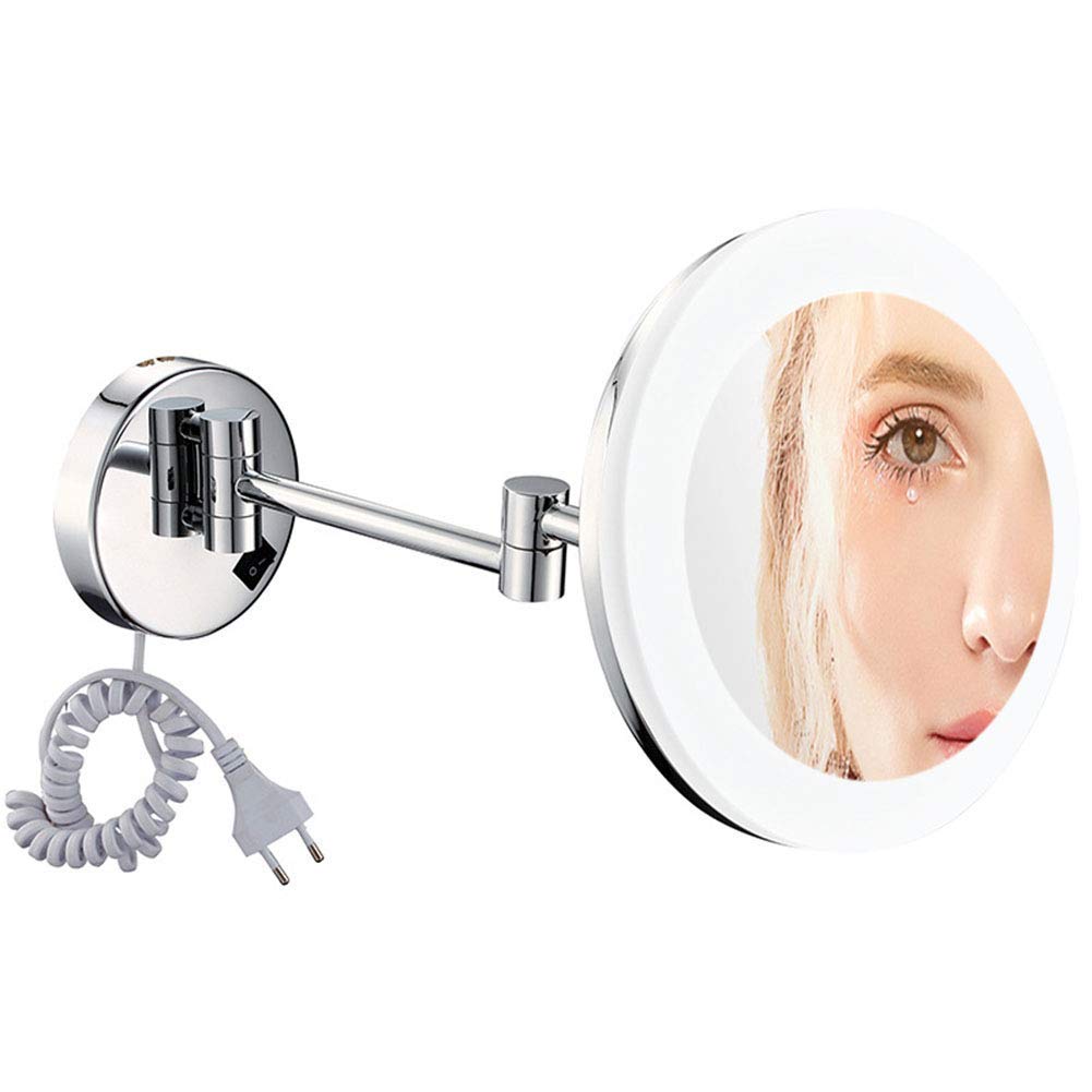 Miroir de maquillage mural grossissant 3X pivotant à 360 degrés rond pour salle de bain