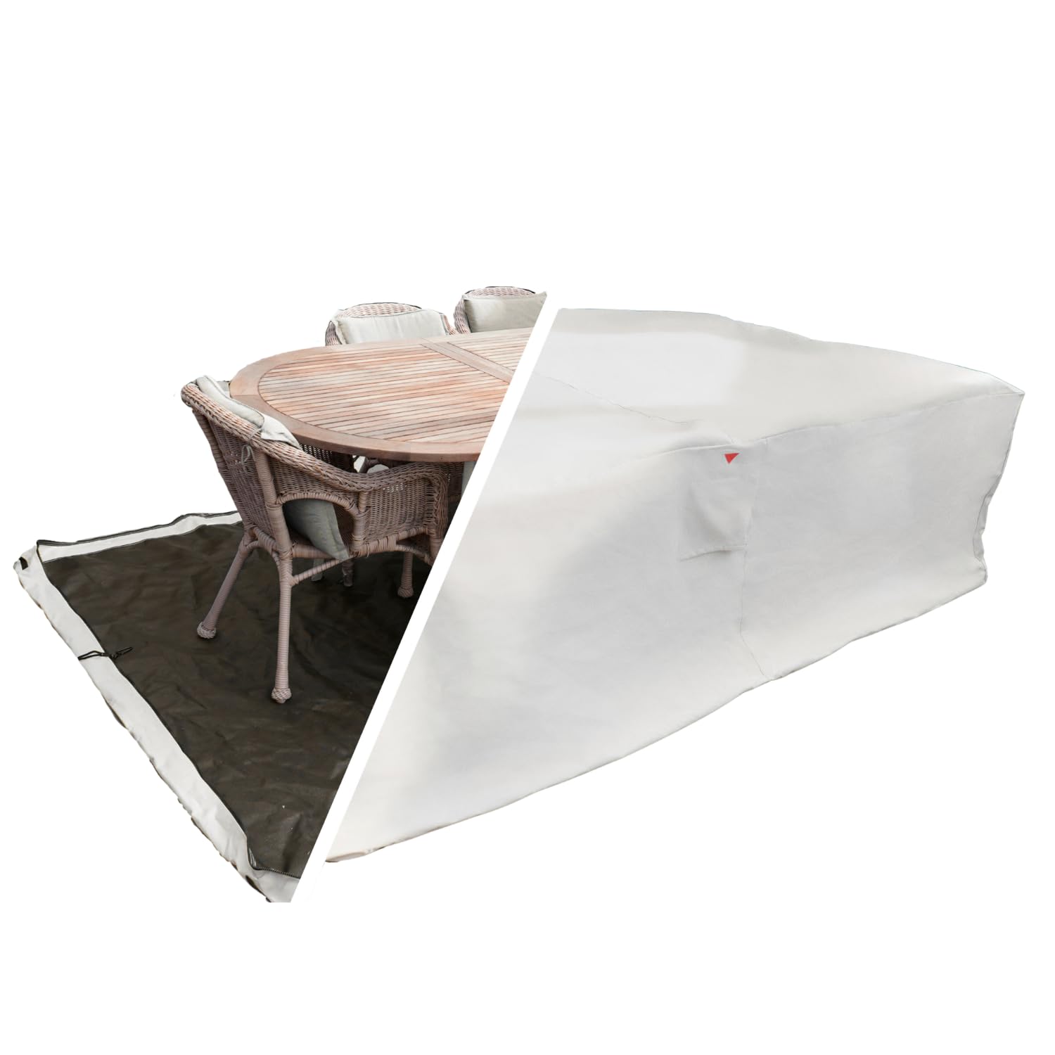 HOME It Garden Gartenmöbel-Abdeckung 235x180x95 cm – 600D Oxford PVC-beschichtet, wasserdicht, UV-Schutz, 2 Belüftungen, Reißverschluss & Kordelzug, sand