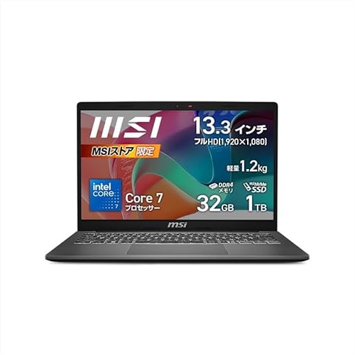 MSI rWlX m[gPC Modern 13 y^yʁERpNgEptz  32GB SSD 1TB 13.3C` tHD 60Hz Core 7 vZbT[150U Windows 11 Home Modern-13-F1MOG-