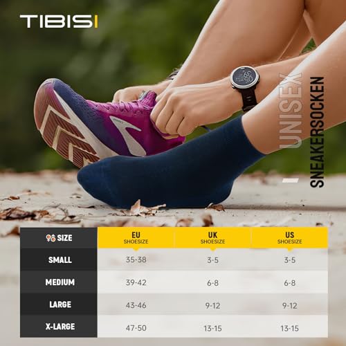 Chaussettes sport coton respirant TIBISI socquettes basses hommes femmes 35-38