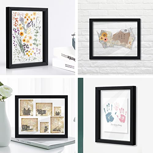 Happyhapi 5 Pack 5X7 Floating Picture Frames, Black Double Glass Float Picture Frames Display Photos, Plant Or Petal Specimens For Wall And Tabletop #TOP3