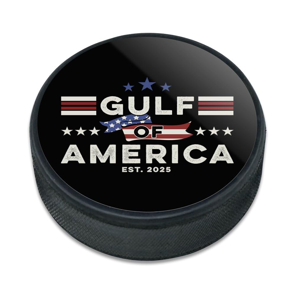 GRAPHICS & MORE Gulf of America Est. 2025 Ice Hockey Puck