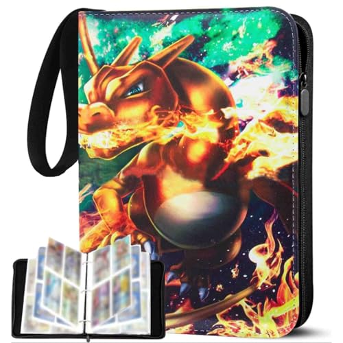 Album Cartas,Album Cromos 8 Bolsillos,50 Páginas Pueden Contener 400 Tarjetas,PU Transparente e Impermeable,para Tarjetas Tamaño Estándar,para Niños y Coleccionistas