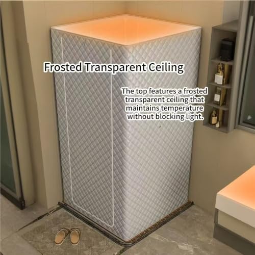 Portable Shower Tent with Stand, Modern Folding Square Shower Enclosure for Outdoor and Indoor Use, Compact Portable Shower Stall for Camping, Beach, and Bathroom