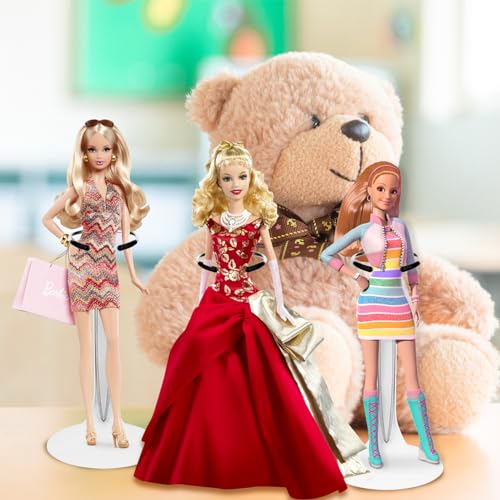 Image of 10 Pcs Doll Stand Adjustable Doll Display Stand, Action Figure Stand Holder 1 /6 Scale Dolls Support Stand for 8 inch to 12 inch Dolls Accessories (White)