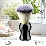 Patelai 4pcs Shaving Brush for Men Hand Crafted Shaving Brush for Wet Shave Using Shaving Cream Premium Quality Hair Bristle Bamboo Black Handle Shave Brush for Bearded Man Father Boyfriend Gifts - Image 3