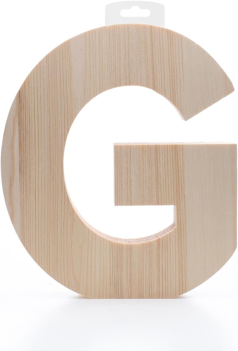 Hampton Art Wood Letter Chunky 8" G, Wooden Letters, Wood Letters, Wooden Letters Wall Decor, Large Letters 8 Inch, Small for Crafts