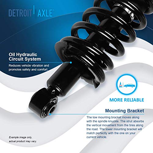 Image of Detroit Axle - 2 Rear Struts for 2007-2011 Honda CR-V Pair Complete Struts with Coil Spring Assembly 2008 2009 2010 Replacement Quick Install Ready Suspension Strut Shock