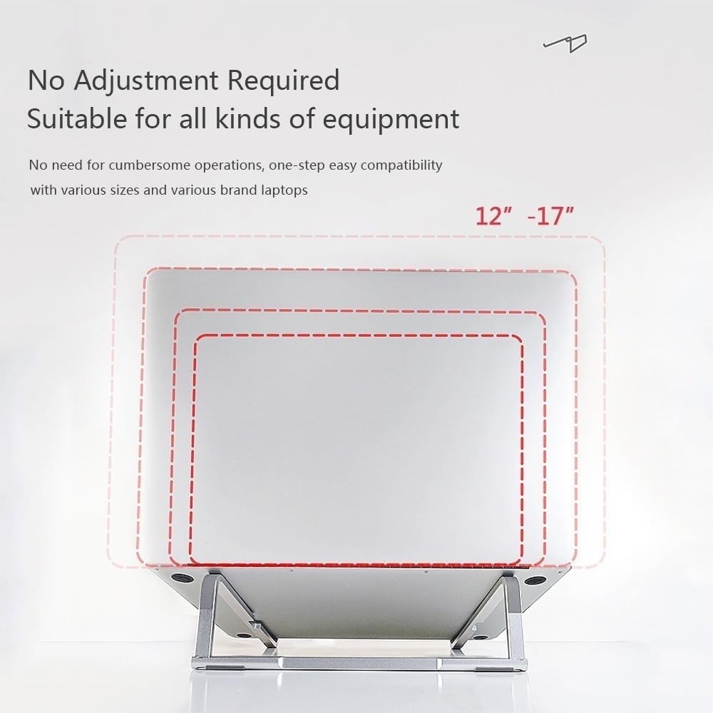 Podstawka pod laptopa, Silver Aluminum Laptop Stand for 12-17" Detachable & Portable Akcesoria do laptopów