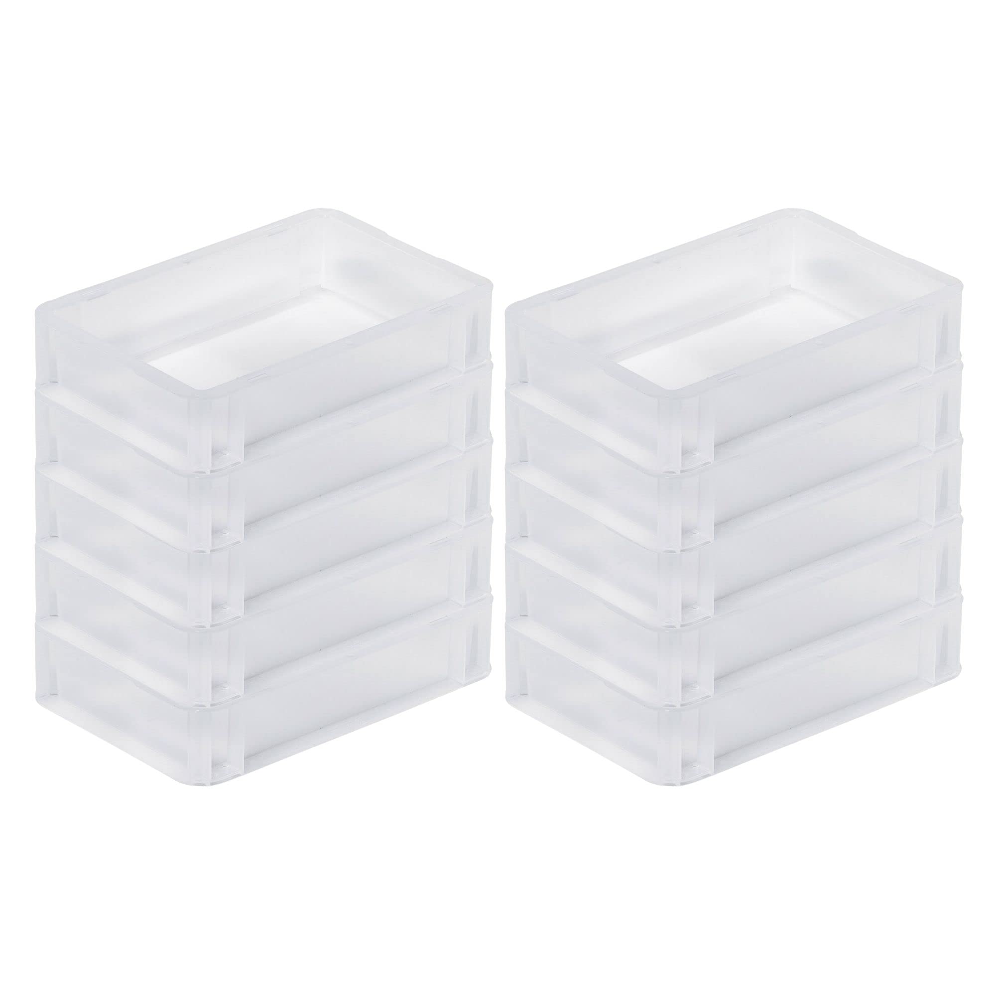 PROREGAL SuperSparSet 10x Transparenter Eurobehälter BasicLine mit geschlossenem Griff | HxBxT 7x20x30cm | 2,9 Liter | Eurobox, Transportbox, Transportbehälter, Stapelbehälter