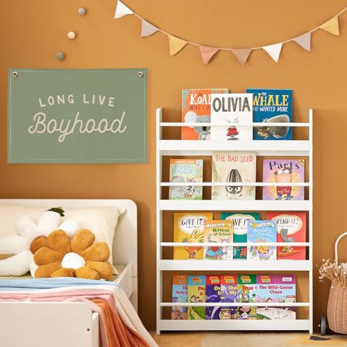 Image of Long Live Boyhood Boys Room Decor, Sage Green Nursery Playroom Toddler Boy Linen Canvas Banner Wall Hanging Flag Baby Little Boy Kids Teen Room Bedroom Decorations, 30x20 Inch