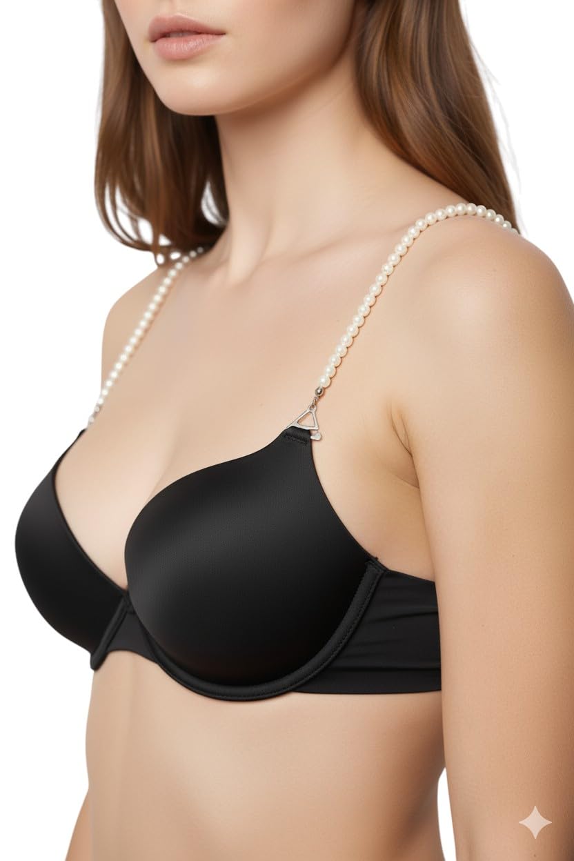 Fancy Elegant Adjustable Partywear Handmade detachable Pearl Bra straps for women's