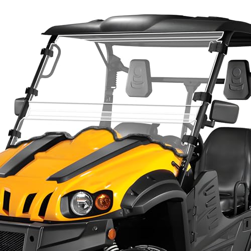MDPROMCP Front Windshield Scratch Proof & Shatterproof Compatible with Massimo MSU 500/700 Axis 500/700 HiSun HS Coleman Outfitter Bighorn Challenger Heavy Duty Clear PC UTV Windshield