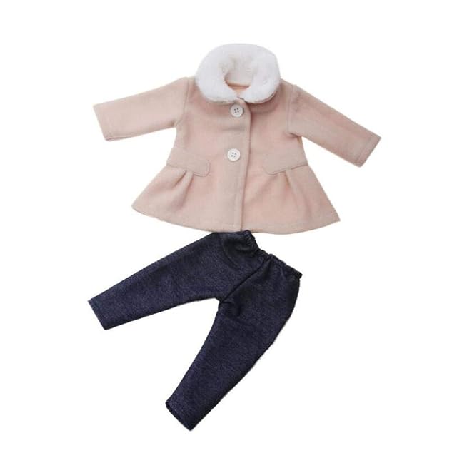 DUORUI Ropa de Muñeca Vestido Abrigo de Invierno de Cuello de Peluche con Pantalones para Muñeca New Born…