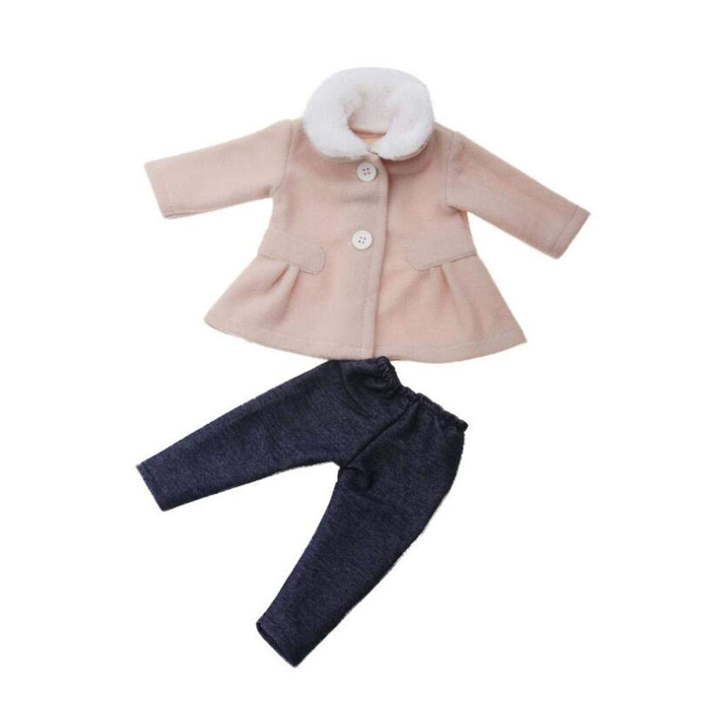 DUORUI Doll Clothes Dress Winter Outfit Coat with Plush Collar Pants for American Girl Doll 18 inch