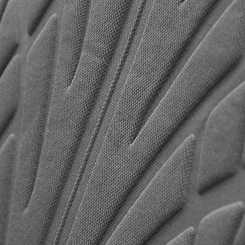 Leader Accessories Embossed Cloth Grey 17Pcs Car Seat Covers Full Set Front + Rear Universal Fits Trucks Suv With Airbag Steering Wheel Cover/Shoulder Pads #TOP5