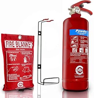FSS UK 2 KG ABC Dry Powder FIRE Extinguisher with CE Marked FIRE Blanket. Ideal for Homes Kitchens Workplace WORKSHOPS Offices Warehouses GARAGES