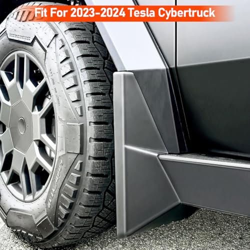 Image of LEPZ Mud Flaps for Tesla Cybertruck Accessories 2024 2023 No Punching Required Front and Rear 4PCS Splash Guards Exterior Accessories for 2024 Cybertruck