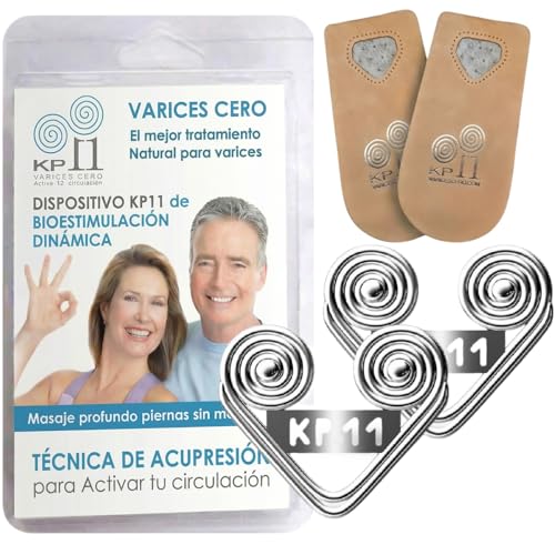 VARICES CERO Dispositivo KP11 | Masaje de Acupresión | Piernas Cansadas | Mala Circulación | Hinchazón Pesadez Molestias | Mejora varices arañas vasculares | Dolor Muscular | Uso Diario y cómodo