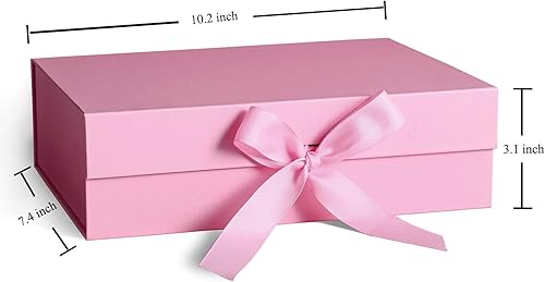Miniatura 9 de Caja de regalo, cajas de regalo de 10.2 x 7.4 x 3.1 pulgadas con tapas, caja de regalo negra con cinta y cierre magnético para envolver regalos