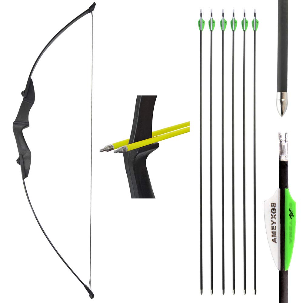 N+A MILAEM Tiro con L'Arco Takedown Arco ricurvi e frecce Set 30 libbre 35 libbre 40 libbre Arco Dritto con frecce in Carbonio Arco da Caccia Longbow per destrimani e Mancini