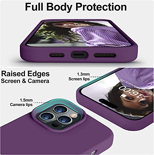 Image of MIDOS Back Cover Compatible with iPhone 14 Pro Max Case Liquid Silicone Full Protection Shock Proof Back Cover for iPhone 14 Pro Max (2022) 6.7 inch (Deep Purple)