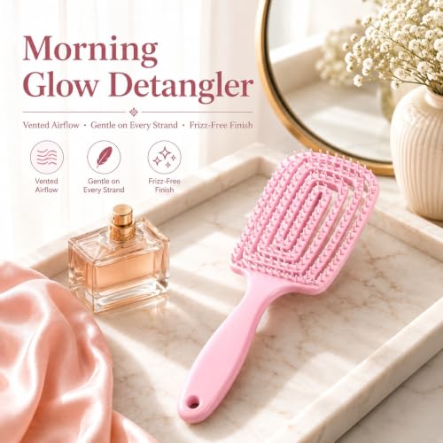 Image of Kaidaa Detangling Hair Brush for Women & Men | 3D Anti Hair Fall Brush for Curly, Wavy & Straight Hair | Wet & Dry Styling Comb with Scalp Massager & Frizz Control