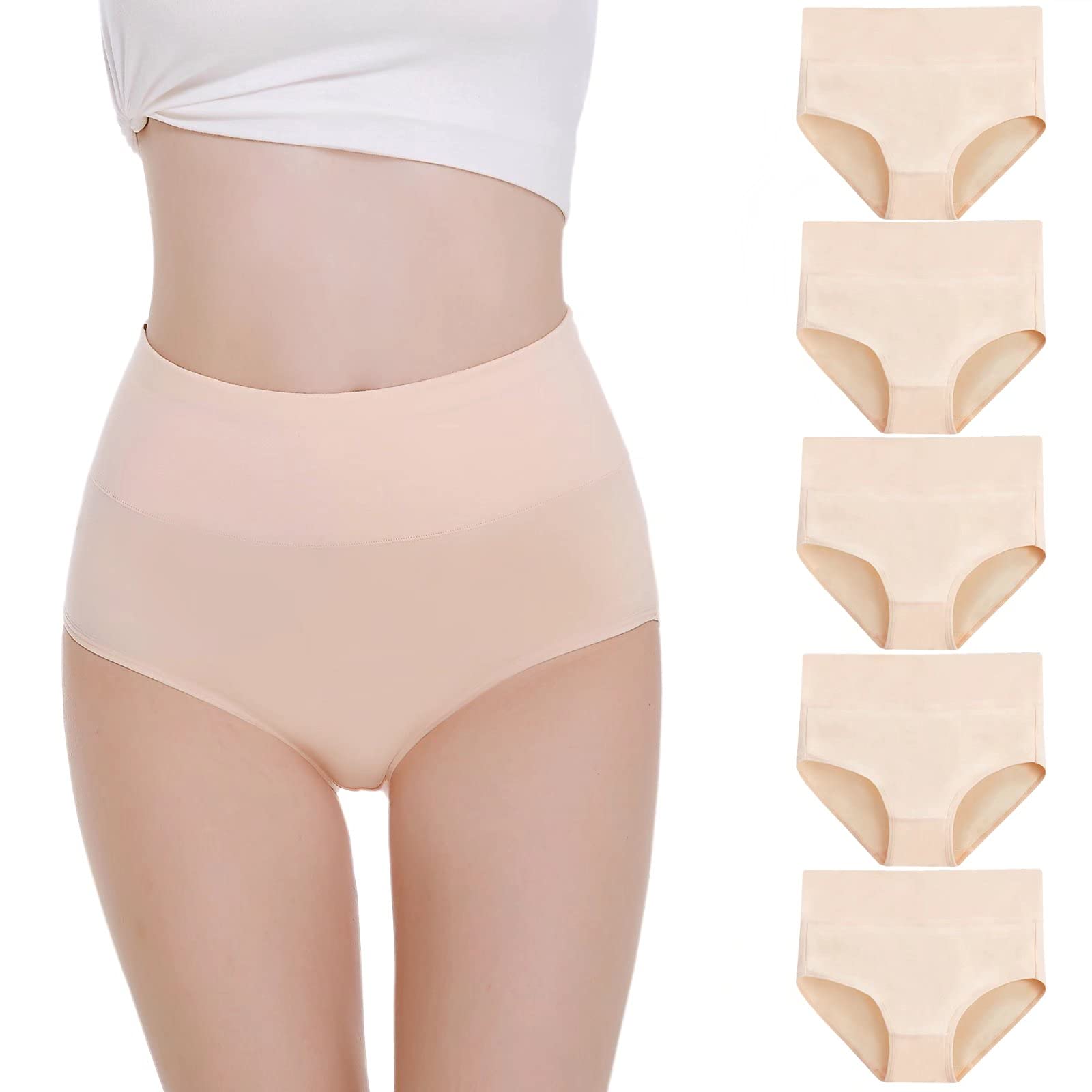 Falechay Mutanda Donna Vita Alta Cotone Slip Traspirante Confortevole Pacco da 5