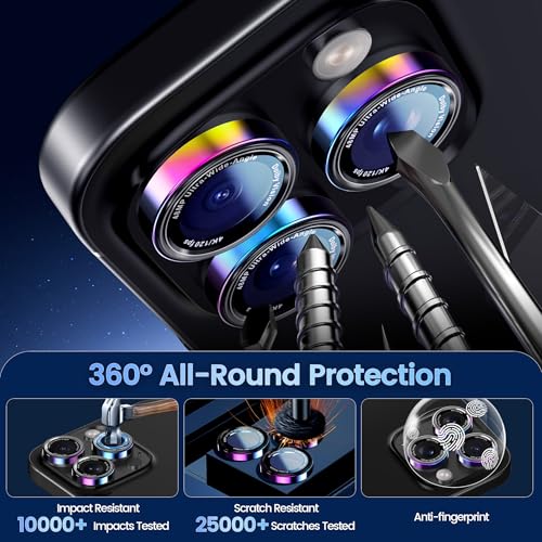 Image of CACOE Camera Protective Case for iPhone 17 Pro Max /17 Pro /16 Pro Max /16 Pro /15 Pro Max /15 Pro /14 Pro Max /14 Pro, [Scratch-Resistant] [Drop-Proof] [Strong Adhesive] (Colour)