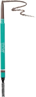Infinity Waterproof Eyebrow Pencil, Retractable Brow Pencil with Hyaluronic Acid, Shea Butter, Dual Ended Eyebrow Brush Spoolie, Fine Tip, Vegan, Cruelty Free, Audrey (Medium Brown)
