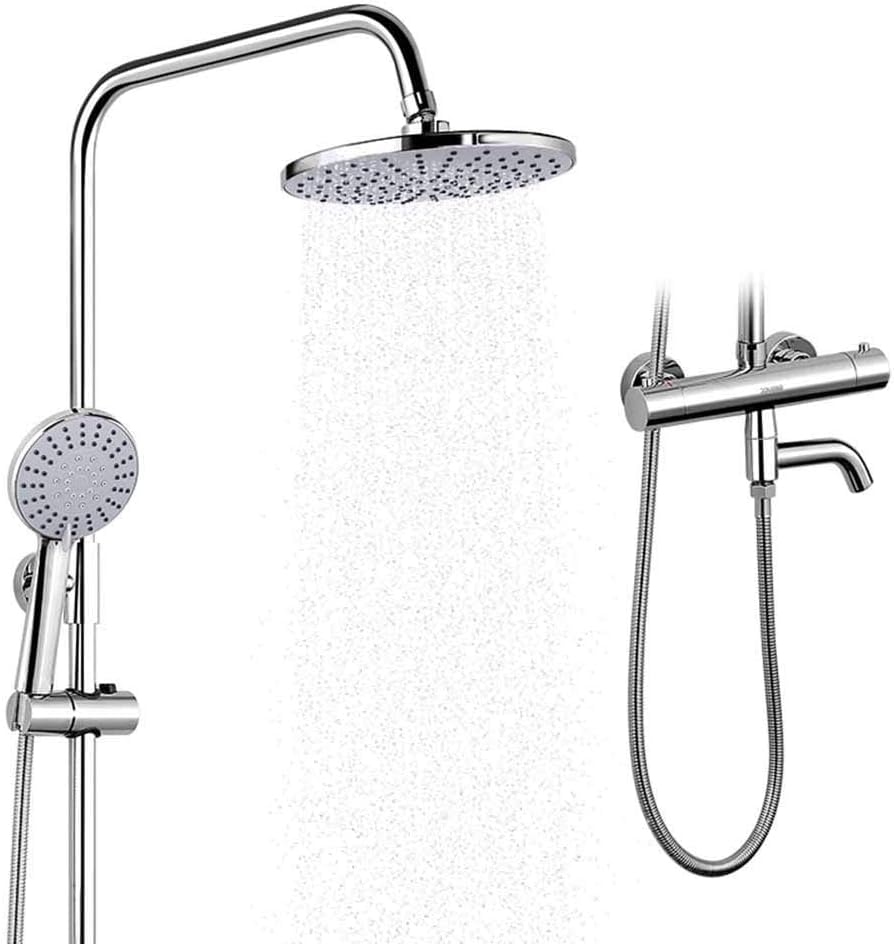 Robinet de douche thermostatique en chrome brillant au design épuré et finition haute durabilité