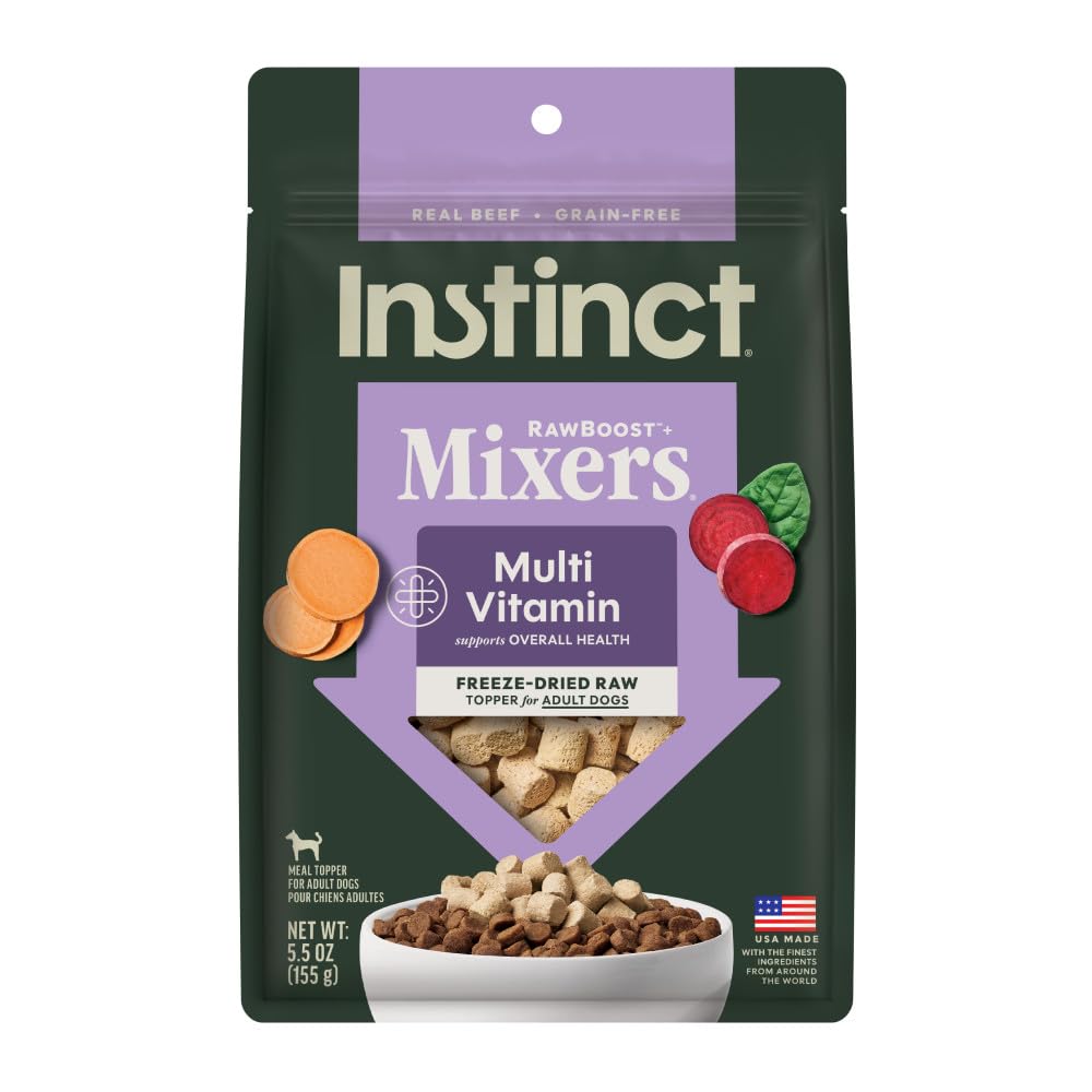 Instinct Raw Boost Mixers Multivitamin for Adult Dogs Freeze-Dried Food Topper, 5.5 oz. Bag