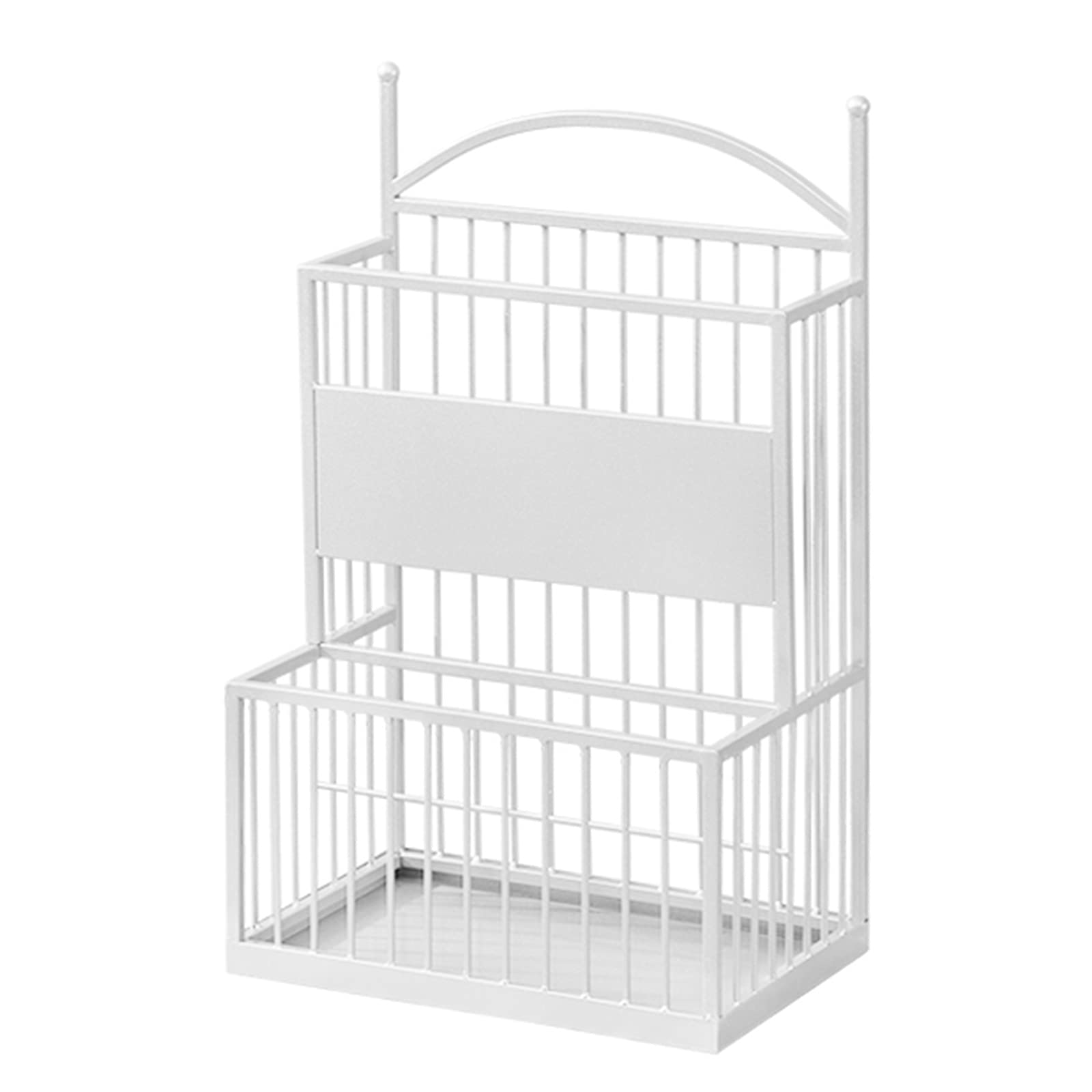GHHVFEC Metal Double Layer Umbrella Stand with Drainage Tray, High Capacity Umbrella nizer for Office Entryway, White - 36x25x60cm, Stylish Storage Solution
