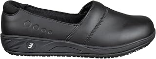 Sicherheitsschuhe für Damen 35 EU - Sophie - Leichter, Bequemer Klettverschluss Leder Arbeitsschuh, ideal für Pflege, Küche oder Innenbereich, rutschfest, Oxypas, Schwarz