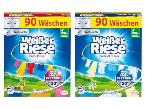 WEISSER RIESE Pulver-Set 2x 90 Waschladungen (180WL) 1x Color & 1x...