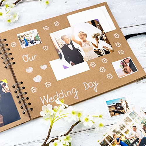 Image of Bstorify Large Scrapbook Photo Albums 50 Pages (11 x 8.5 inch) Brown Thick Kraft Paper, Memory Book - Ideal for Your Scrapbooking, Art & Craft Projects