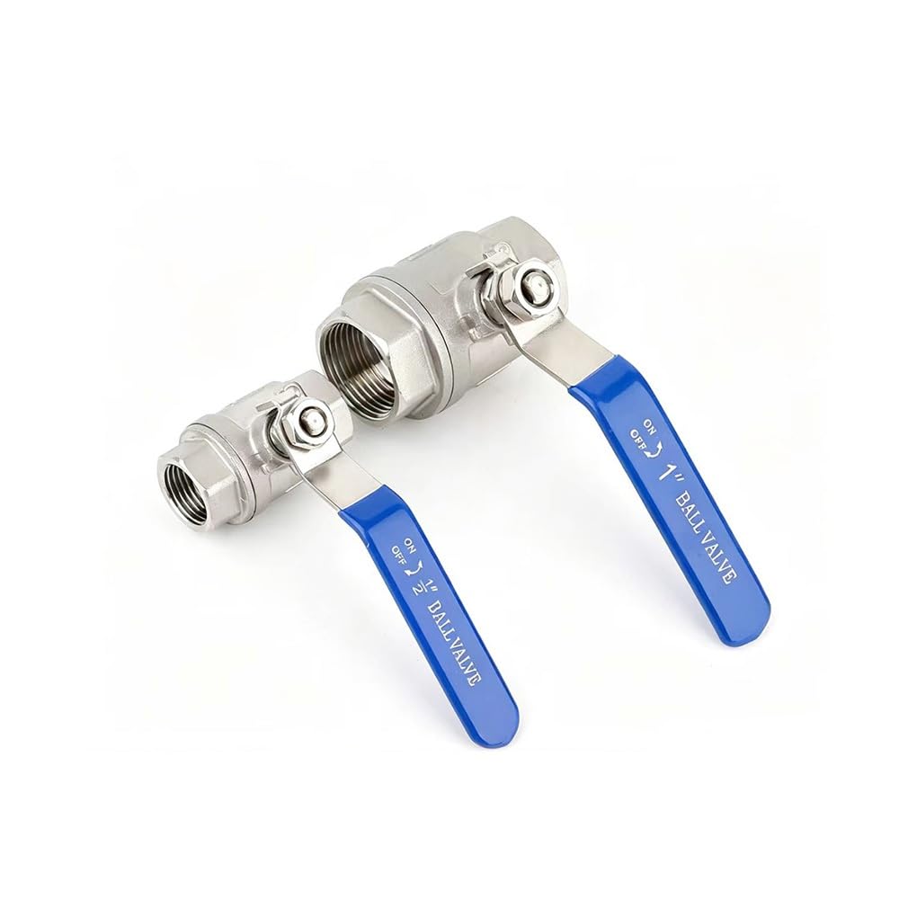 Dwuczęściowa Zawór Kulkowy ze Stali Nierdzewnej SS304, Pełny Przepływ, Gwint Wewnętrzny BSPT, Zawór Wody/Gazu/Oleju, 1/4"-2", 1 Sztuka(3/4")