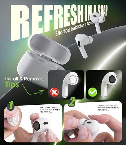 Image of 4 Pairs Replacement Ear Tips for AirPods Pro 2nd /1st (X-Small) | Ear Inserts Tips with Cleaning Set & Portable Storage Box, Non-Slip Soft Silicone Replacement Ear Inserts (XS)