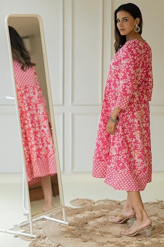 Image of MIRCHI FASHION Women's Cotton Relaxed Fit Anarkali Kurti