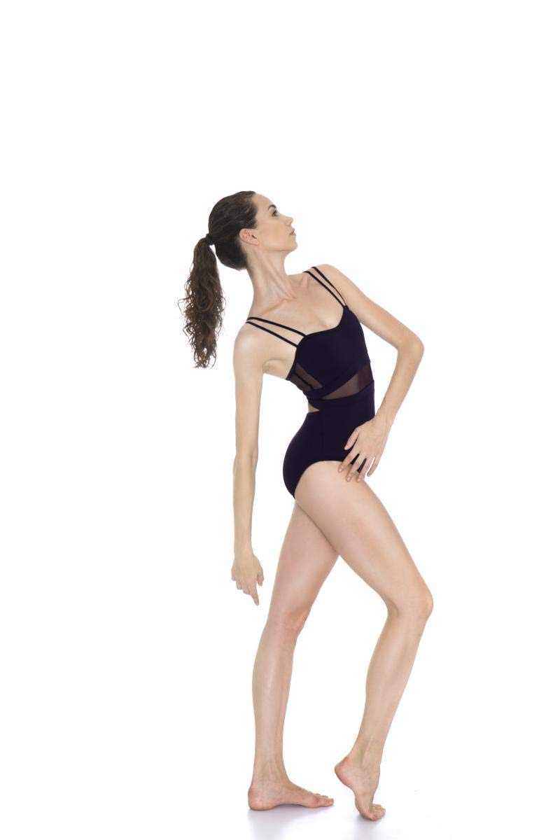 Mitzuko - Maillot de ballet para mujer con tirantes finos, color negro, talla S