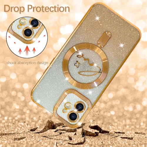Image of ZIYE Magnetic Case Designed for iPhone 11 Glitter Case-Gold