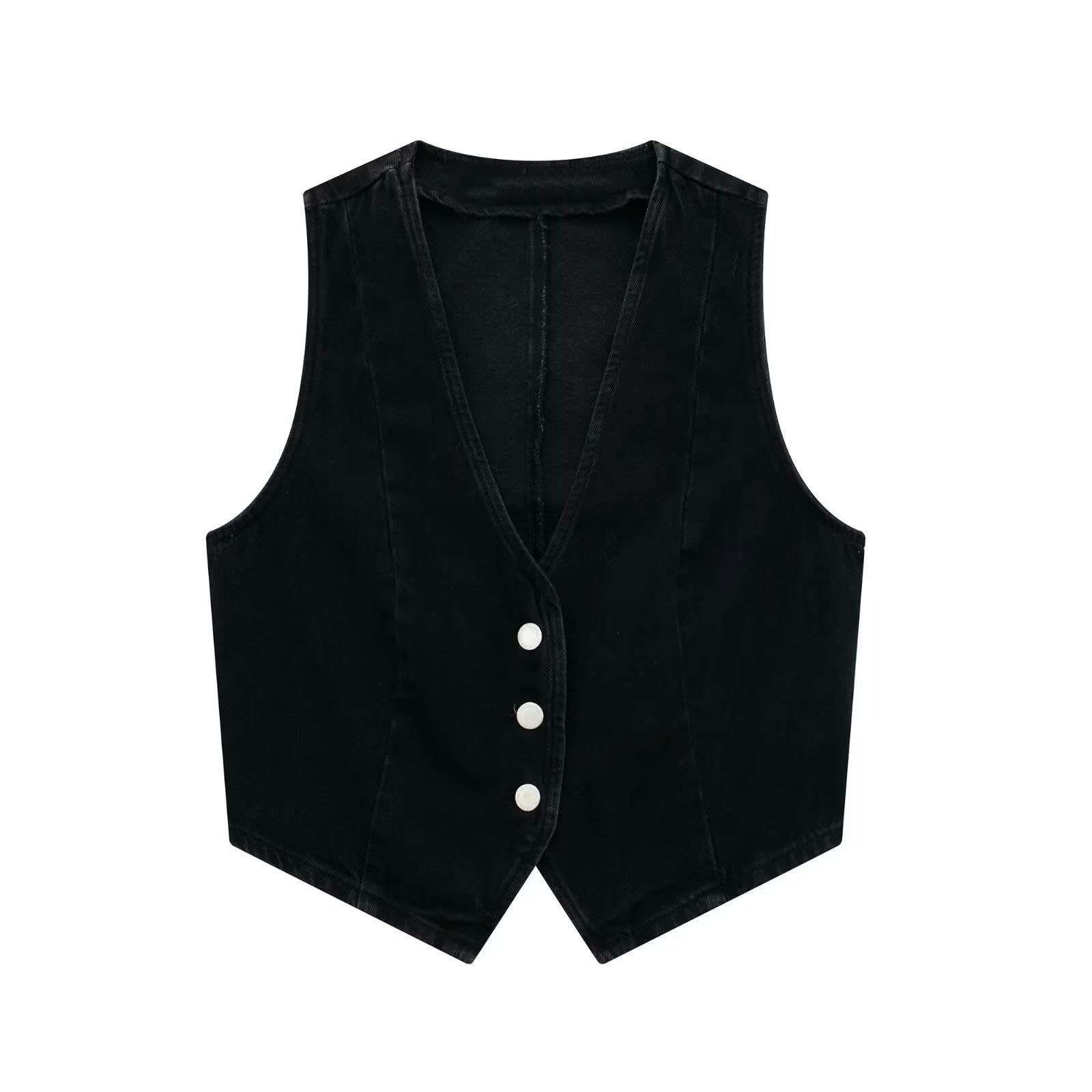 Gilet court en jean pour sublimer vos vêtements d'hiver