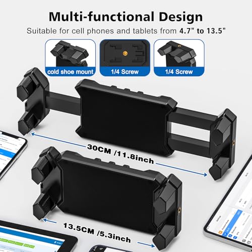 Nakelulu Stojak na tablet, stojak na tablet z obrotem o 360°, składany, kompatybilny z iPadem Mini, iPadem Pro i tabletami 4,7-13,5 cala