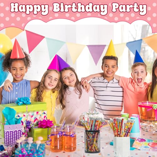 GOMANCHE 48 Pcs Happy Birthday Pencils for Students, Bulk Colorful Pencils with Top Erasers for Kids, Wood Writing Instruments for Teachers Classrooms Reward Birthday Party Supplies, 12 Assort Style